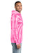 Port & Company PC146 Mens Tie-Dye Fleece Hooded Sweatshirt Hoodie w/ Pouch Pocket Pink Model Side