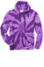 Port & Company PC146 Mens Tie-Dye Fleece Hooded Sweatshirt Hoodie w/ Pouch Pocket Purple Flat Front