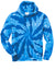 Port & Company PC146 Mens Tie-Dye Fleece Hooded Sweatshirt Hoodie w/ Pouch Pocket Royal Blue Flat Front