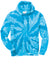 Port & Company PC146 Mens Tie-Dye Fleece Hooded Sweatshirt Hoodie w/ Pouch Pocket Turquoise Blue Flat Front