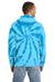 Port & Company PC146 Mens Tie-Dye Fleece Hooded Sweatshirt Hoodie w/ Pouch Pocket Turquoise Blue Model Back
