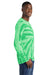 Port & Company PC147LS Mens Tie-Dye Long Sleeve Crewneck T-Shirt Kelly Green Model Side