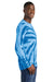 Port & Company PC147LS Mens Tie-Dye Long Sleeve Crewneck T-Shirt Royal Blue Model Side