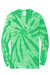 Port & Company PC147LS Mens Tie-Dye Long Sleeve Crewneck T-Shirt Kelly Green Flat Front