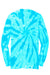 Port & Company PC147LS Mens Tie-Dye Long Sleeve Crewneck T-Shirt Turquoise Blue Flat Back