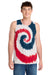 Port & Company PC147TT Mens Tie-Dye Tank Top USA Rainbow Model Front