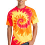 Port & Company Mens Tie-Dye Short Sleeve Crewneck T-Shirt - Blaze Rainbow