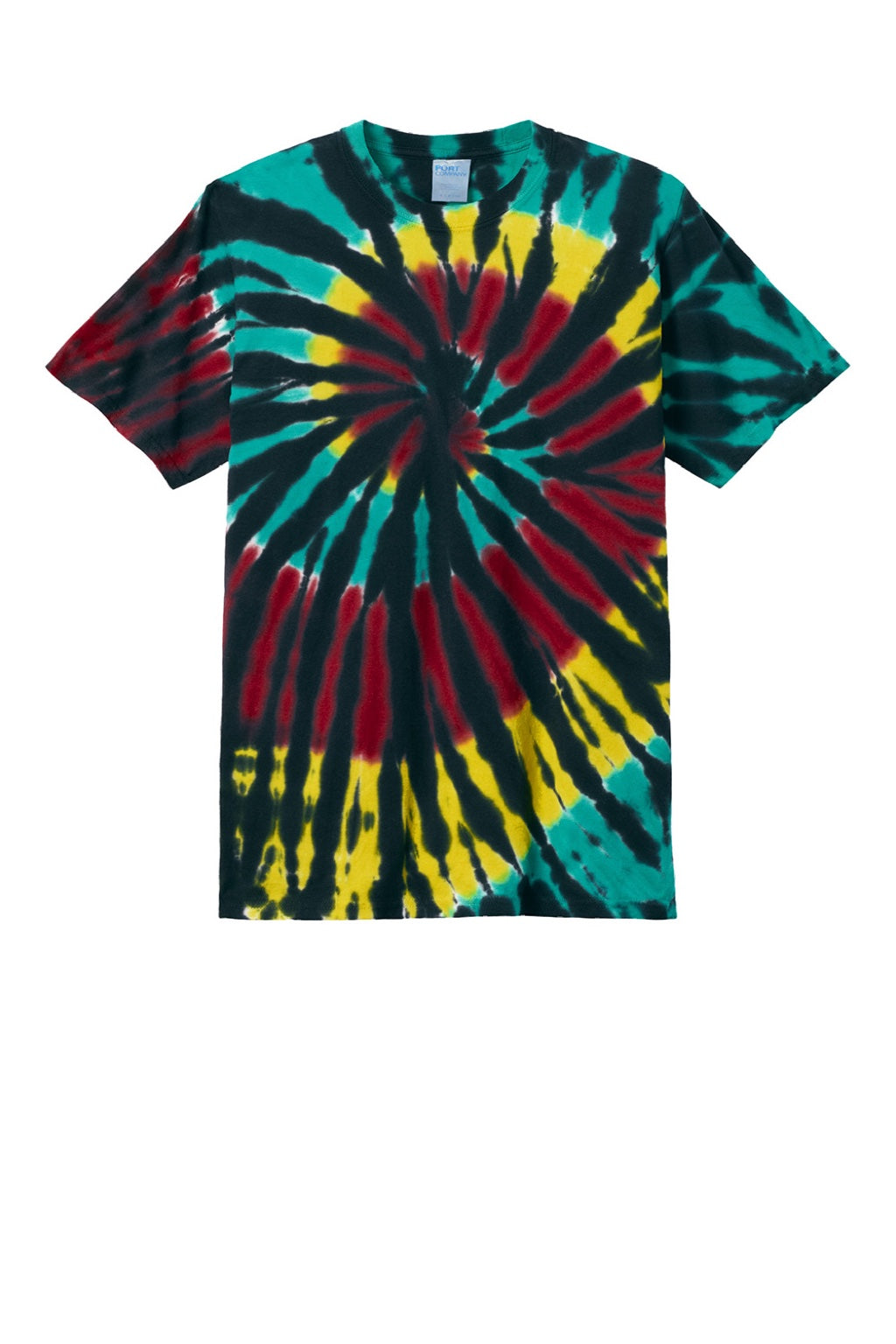 Port & Company PC147 Mens Tie-Dye Short Sleeve Crewneck T-Shirt Island Spiral Flat Front
