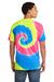 Port & Company PC147 Mens Tie-Dye Short Sleeve Crewneck T-Shirt Neon Rainbow Model Back