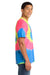 Port & Company PC147 Mens Tie-Dye Short Sleeve Crewneck T-Shirt Neon Rainbow Model Side