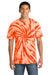 Port & Company PC147 Mens Tie-Dye Short Sleeve Crewneck T-Shirt Orange Model Front