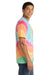 Port & Company PC147 Mens Tie-Dye Short Sleeve Crewneck T-Shirt Pastel Rainbow Model Side