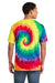 Port & Company PC147 Mens Tie-Dye Short Sleeve Crewneck T-Shirt Rainbow Model Back