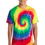 Port & Company Mens Tie-Dye Short Sleeve Crewneck T-Shirt - Rainbow