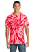 Port & Company PC147 Mens Tie-Dye Short Sleeve Crewneck T-Shirt Red Model Front