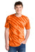 Port & Company PC148 Mens Tie-Dye Short Sleeve Crewneck T-Shirt Orange Model Front
