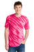 Port & Company PC148 Mens Tie-Dye Short Sleeve Crewneck T-Shirt Pink Model Front