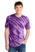 Port & Company PC148 Mens Tie-Dye Short Sleeve Crewneck T-Shirt Purple Model Front