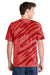 Port & Company PC148 Mens Tie-Dye Short Sleeve Crewneck T-Shirt Red Model Back