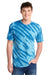 Port & Company PC148 Mens Tie-Dye Short Sleeve Crewneck T-Shirt Royal Blue Model Front