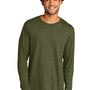 Port & Company Mens Long Sleeve Crewneck T-Shirt - Heather Military Green