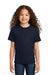 Port & Company PC330Y Youth Short Sleeve Crewneck T-Shirt Deep Navy Blue Model Front