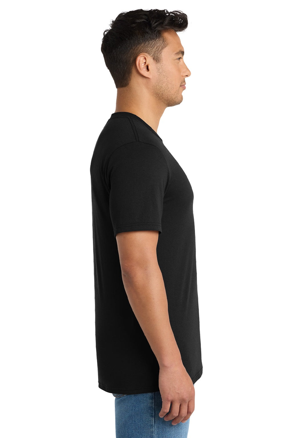 Port & Company PC330 Mens Short Sleeve Crewneck T-Shirt Black Model Side