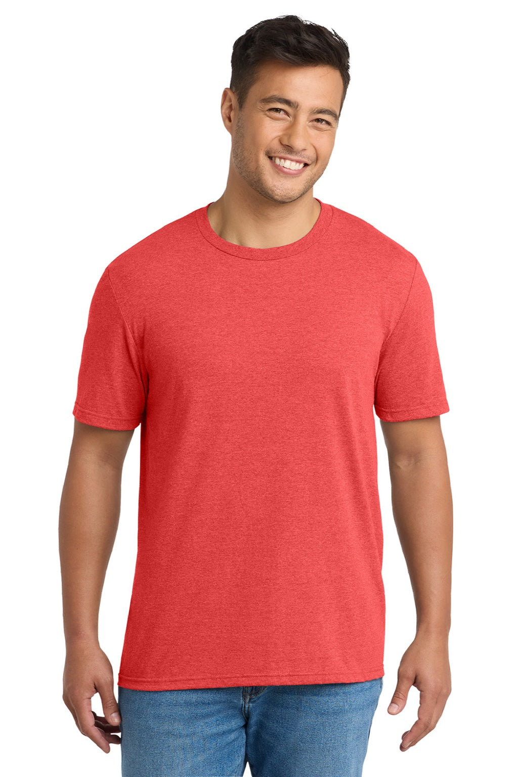 Port & Company PC330 Mens Short Sleeve Crewneck T-Shirt Heather Bright Red Model Front
