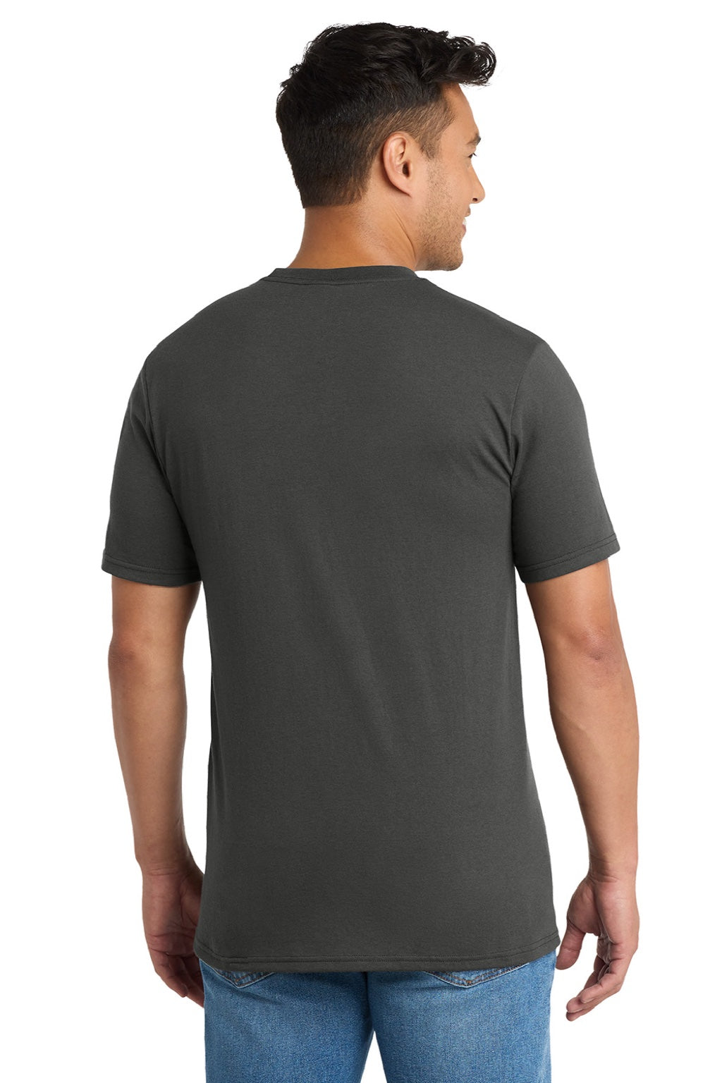 Port & Company PC330 Mens Short Sleeve Crewneck T-Shirt Coal Grey Model Back