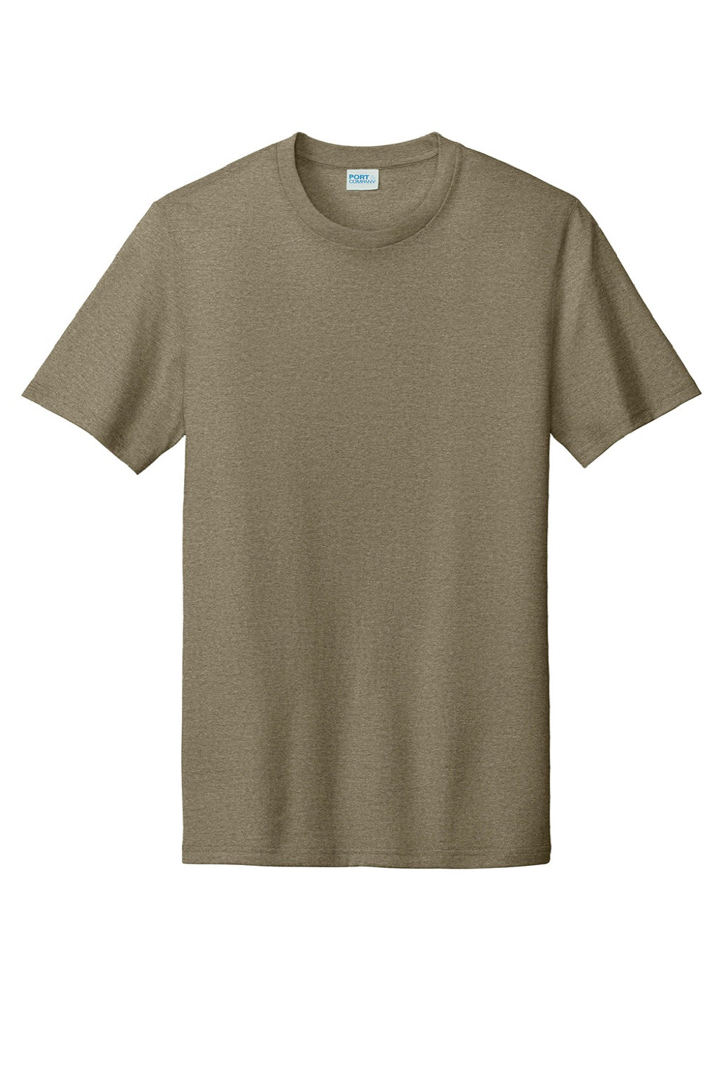 Port & Company PC330 Mens Short Sleeve Crewneck T-Shirt Heather Coyote Brown Flat Front