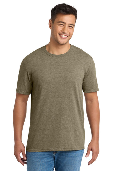 Port & Company PC330 Mens Short Sleeve Crewneck T-Shirt Heather Coyote Brown Model Front