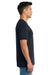 Port & Company PC330 Mens Short Sleeve Crewneck T-Shirt Deep Navy Blue Model Side