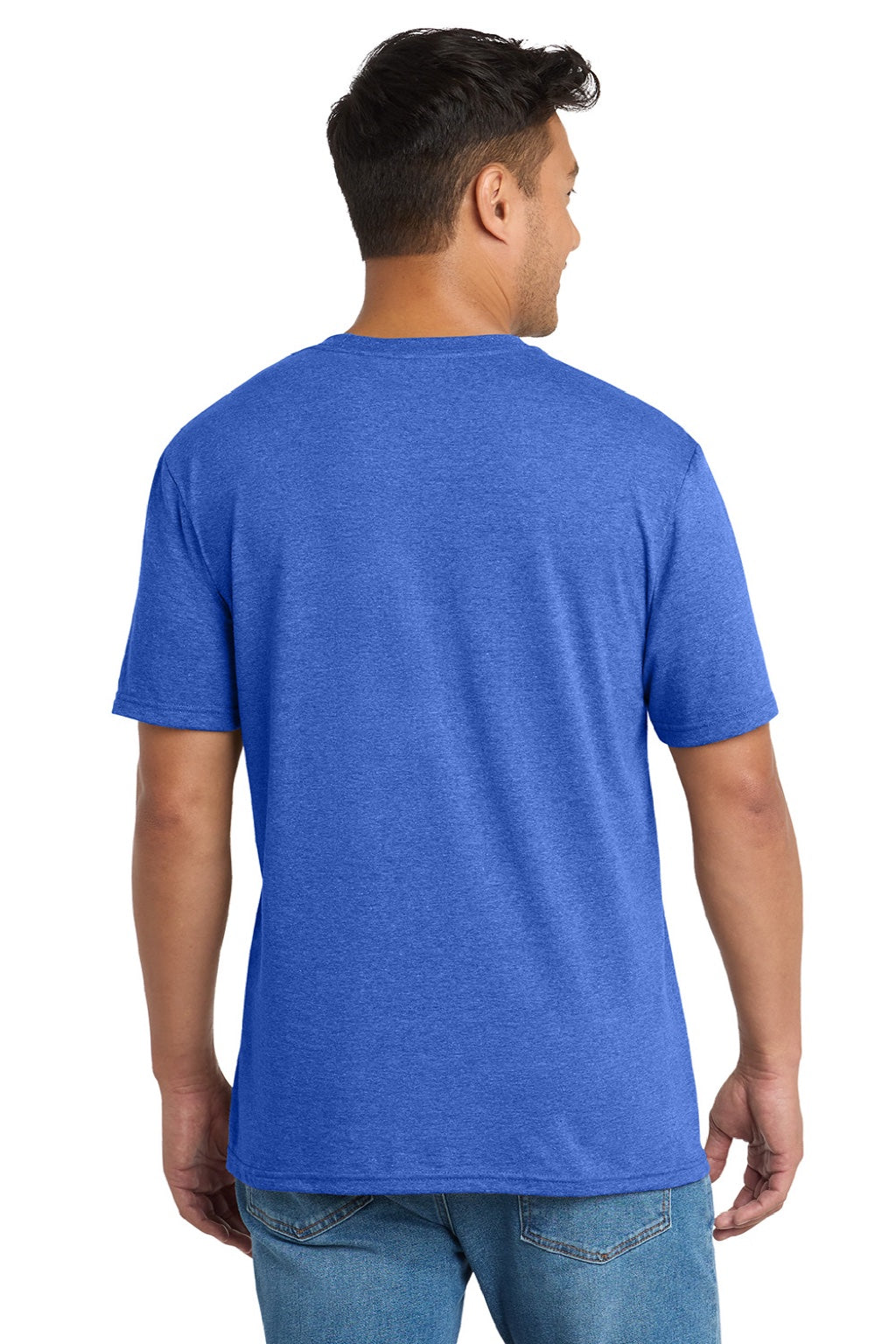 Port & Company PC330 Mens Short Sleeve Crewneck T-Shirt Heather Royal Blue Model Back