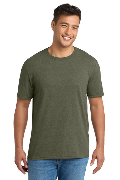 Port & Company PC330 Mens Short Sleeve Crewneck T-Shirt Heather Military Green Model Front