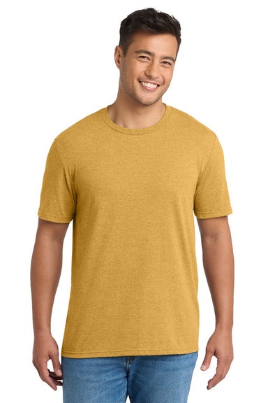 Port & Company PC330 Mens Short Sleeve Crewneck T-Shirt Heather Ochre Yellow Model Front