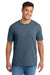 Port & Company PC330 Mens Short Sleeve Crewneck T-Shirt Heather Steel Blue Model Front