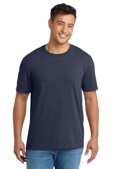 Port & Company PC330 Mens Short Sleeve Crewneck T-Shirt Heather Team Navy Blue Model Front