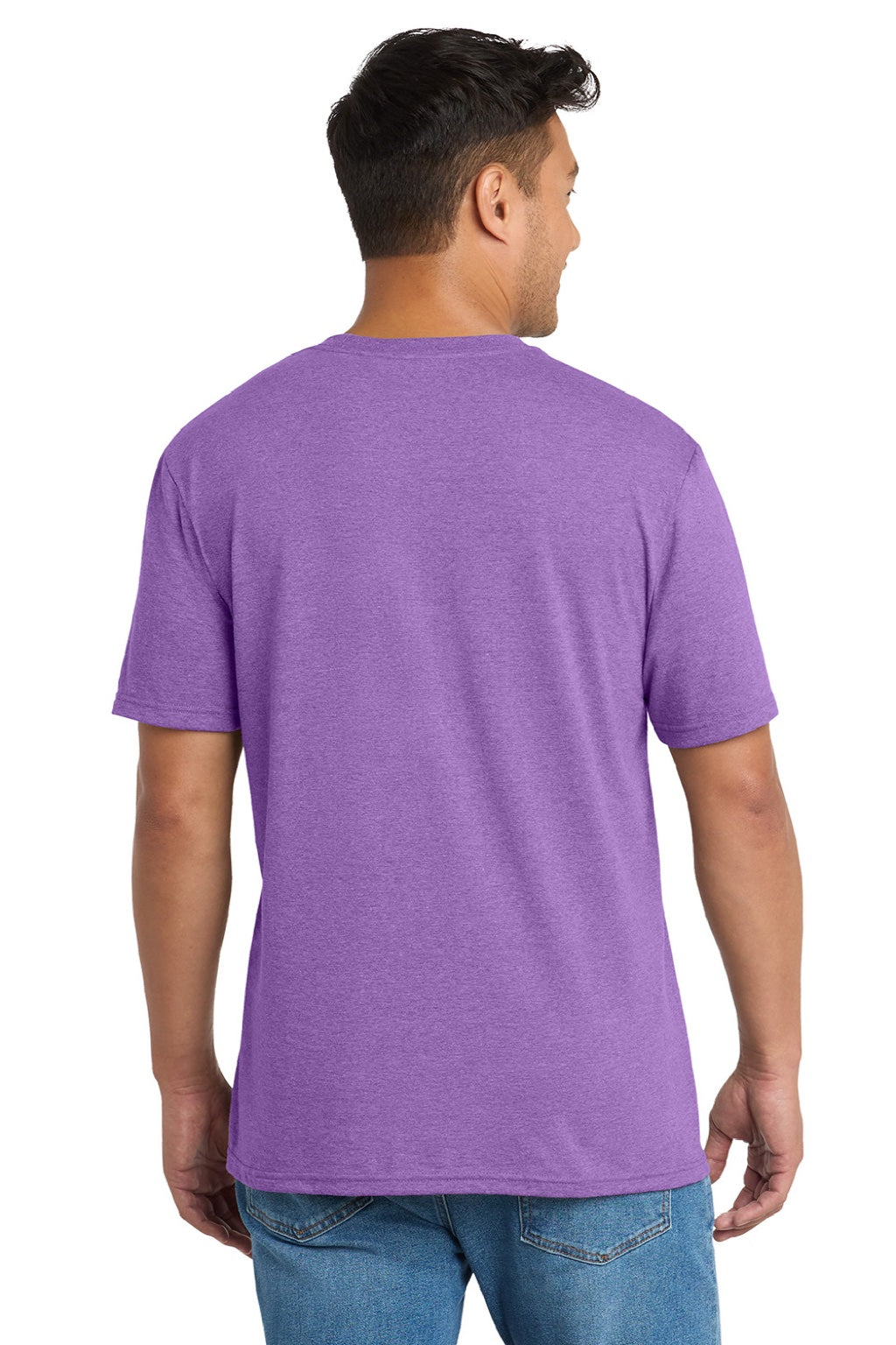 Port & Company PC330 Mens Short Sleeve Crewneck T-Shirt Heather Team Purple Model Back