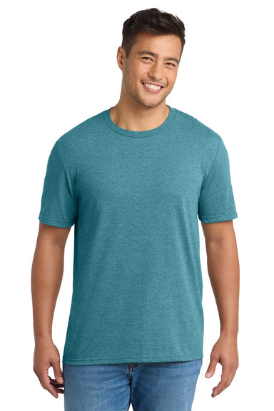 Port & Company PC330 Mens Short Sleeve Crewneck T-Shirt Heather Vivid Teal Green Model Front