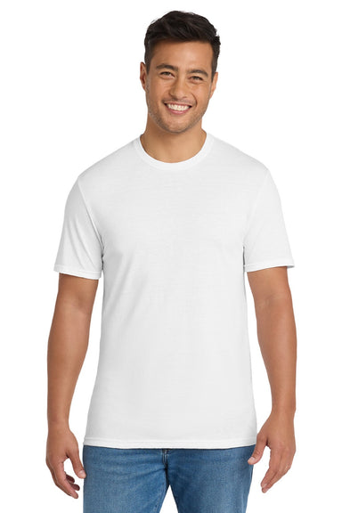 Port & Company PC330 Mens Short Sleeve Crewneck T-Shirt White Model Front