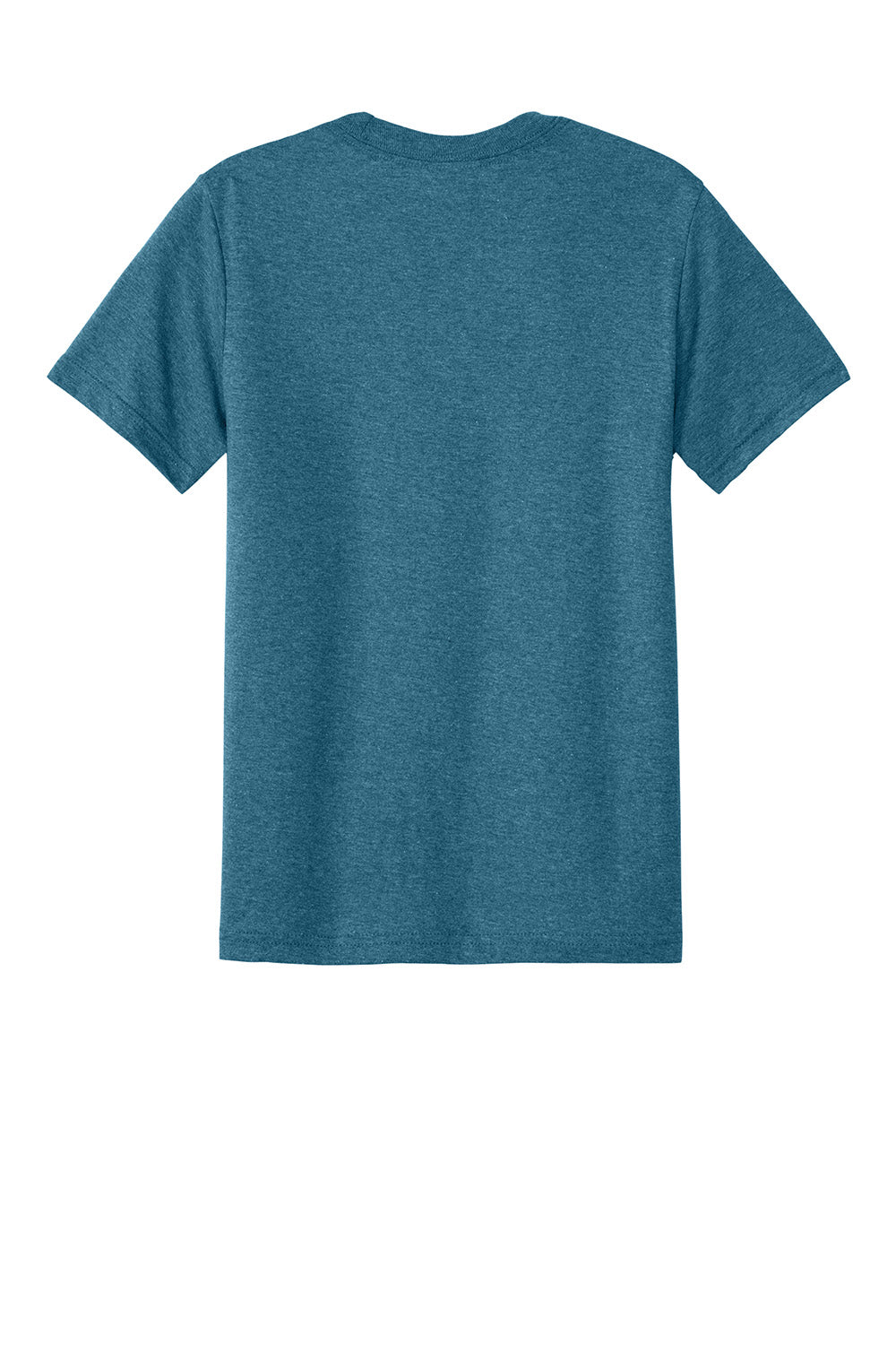 Port & Company PC340Y Youth CVC Short Sleeve Crewneck T-Shirt Heather Mountain Blue Flat Back