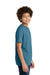 Port & Company PC340Y Youth CVC Short Sleeve Crewneck T-Shirt Heather Mountain Blue Model Side