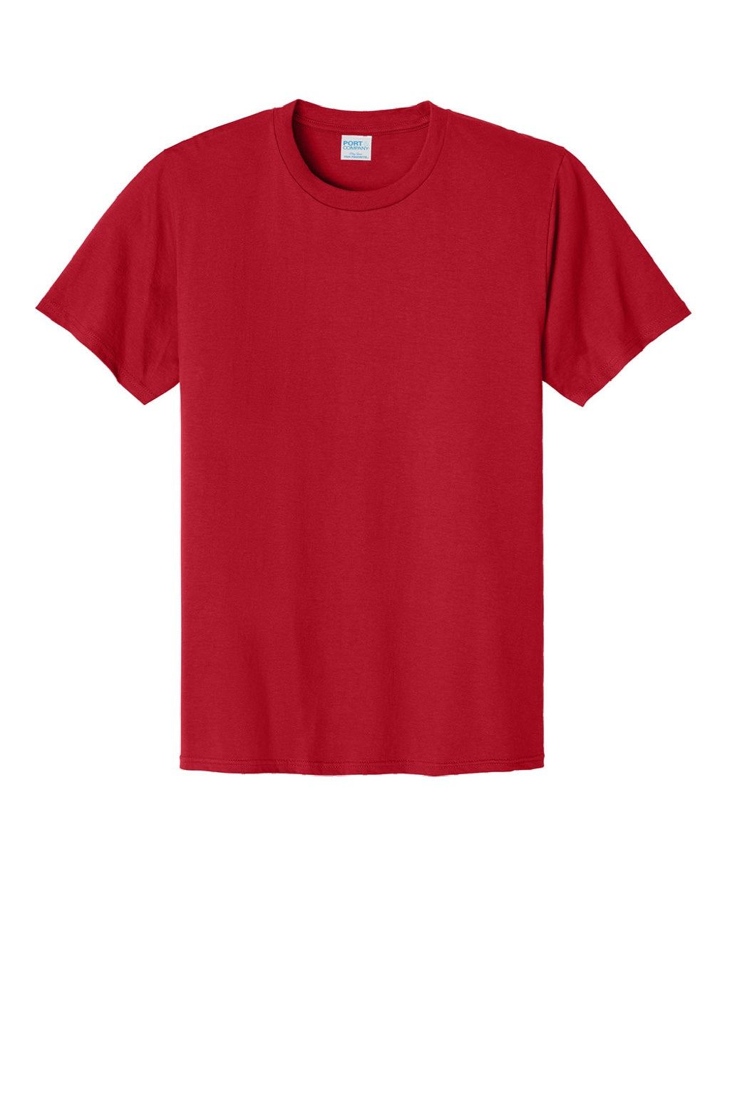 Port & Company PC340 Mens CVC Short Sleeve Crewneck T-Shirt Red Flat Front
