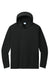 Port & Company PC380H Mens DryZone Performance Moisture Wicking Long Sleeve Hooded T-Shirt Hoodie Jet Black Flat Front