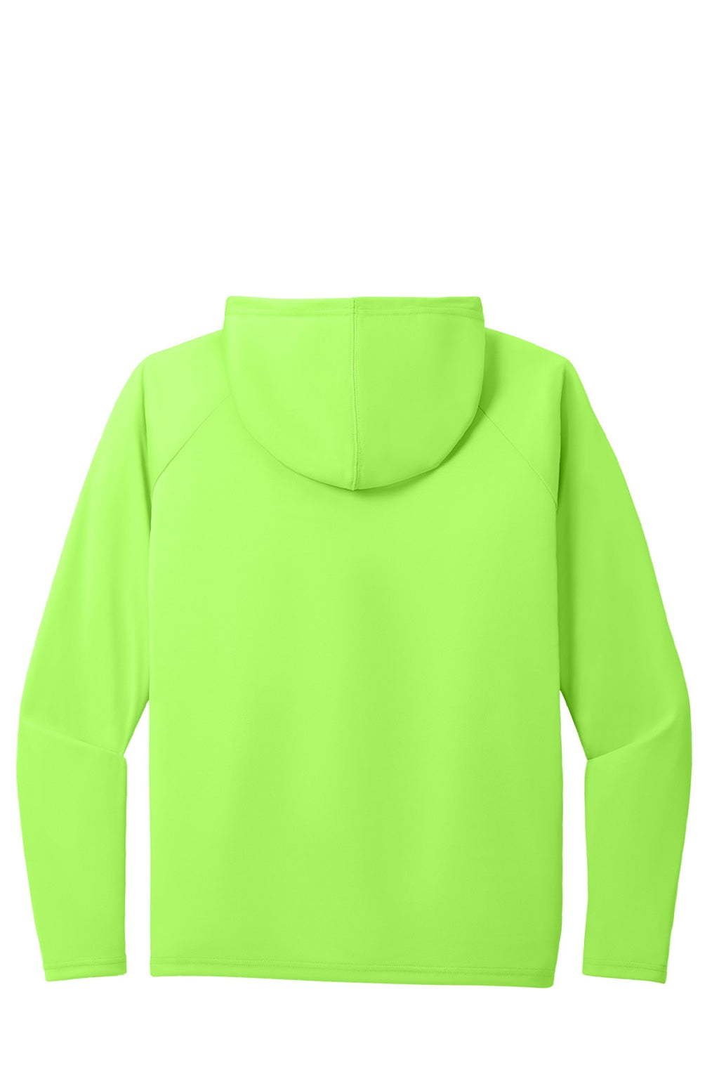 Port & Company PC380H Mens DryZone Performance Moisture Wicking Long Sleeve Hooded T-Shirt Hoodie Neon Green Flat Back