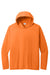 Port & Company PC380H Mens DryZone Performance Moisture Wicking Long Sleeve Hooded T-Shirt Hoodie Neon Orange Flat Front