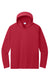 Port & Company PC380H Mens DryZone Performance Moisture Wicking Long Sleeve Hooded T-Shirt Hoodie Red Flat Front
