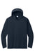 Port & Company PC380H Mens DryZone Performance Moisture Wicking Long Sleeve Hooded T-Shirt Hoodie True Navy Blue Flat Front