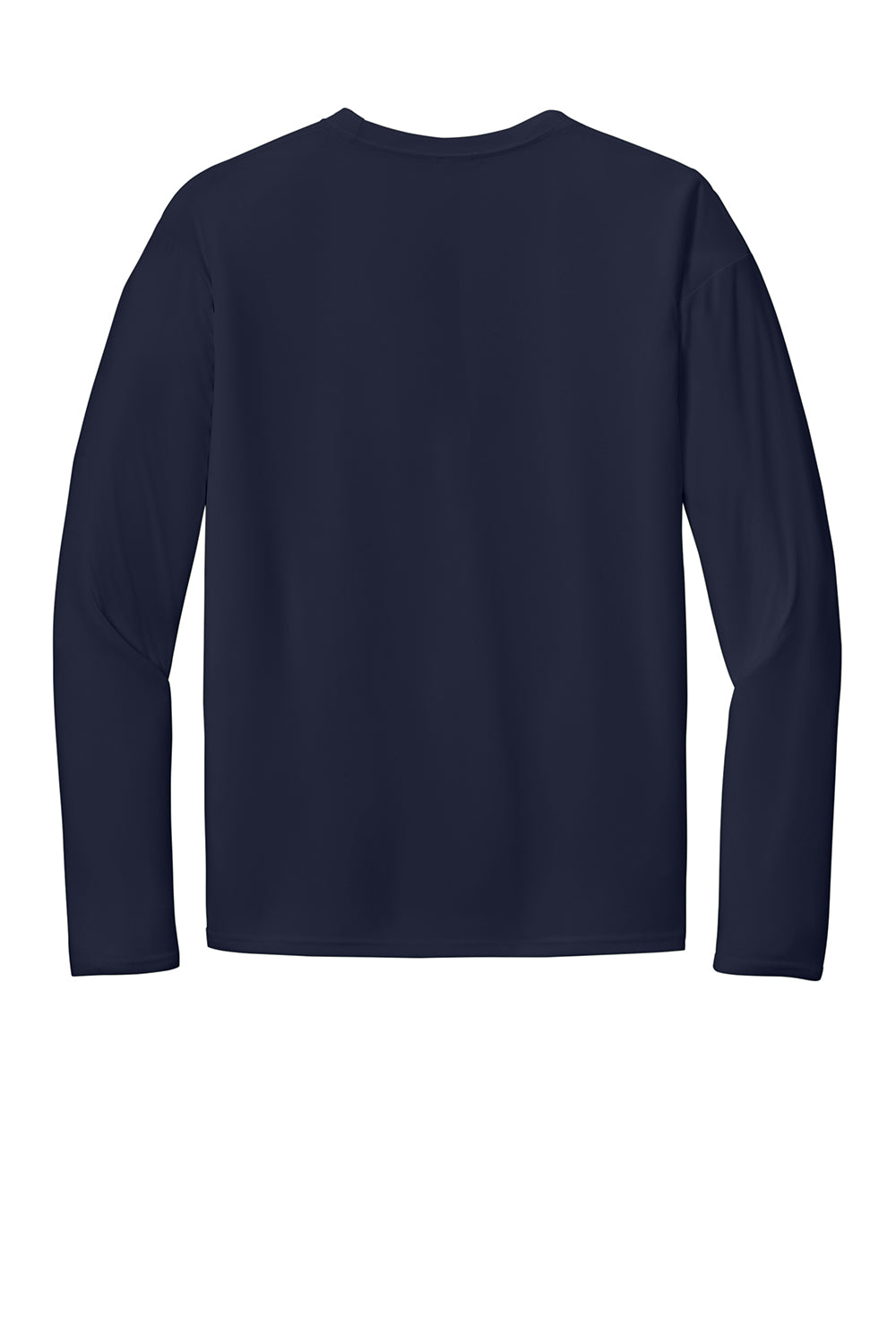 Port & Company PC380LS Mens Dry Zone Performance Moisture Wicking Long Sleeve Crewneck T-Shirt Deep Navy Blue Flat Back