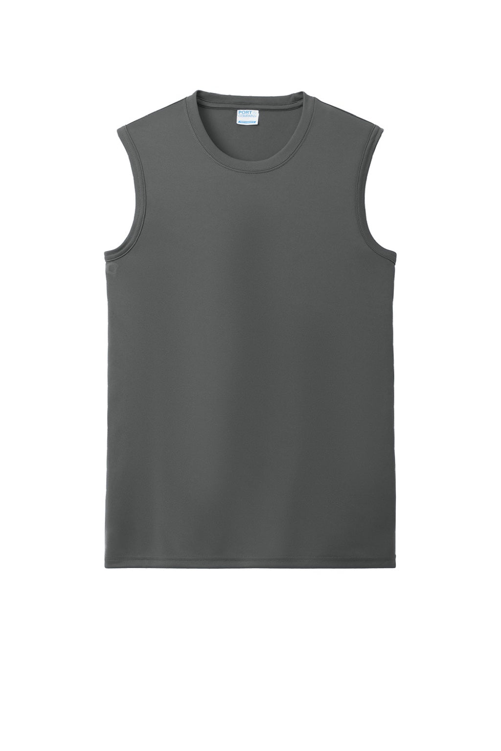 Port & Company PC380SL Mens DryZone Moisture Wicking Performance Tank Top Charcoal Grey Flat Front